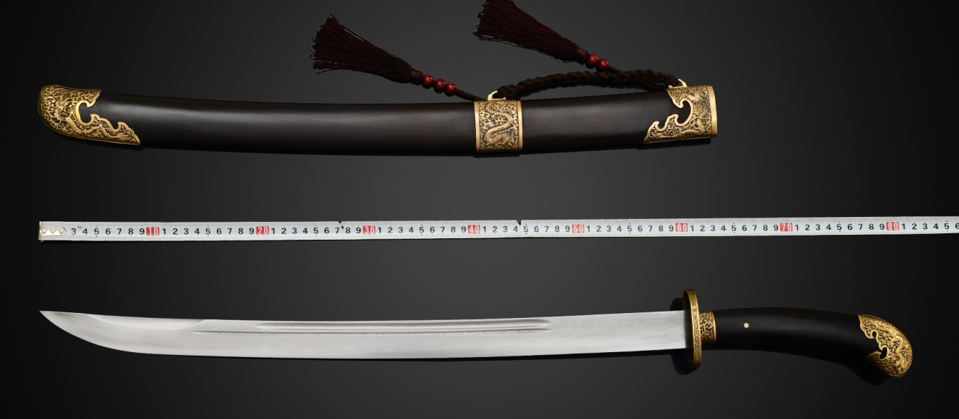 器物志】20寸黑檀木云龙清腰刀：非遗技艺下的清刀- 龙泉宝剑官方网站丨