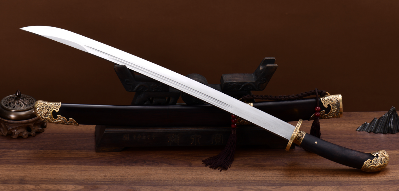 12寸中炭素鋼焼藍武士刀【藍銀草】古兵器 武具 刀装具 日本刀 模造刀 居合刀 器物志】20寸黑檀木云龙清腰刀：非遗技艺下的清刀- 龙泉宝剑官方网站丨