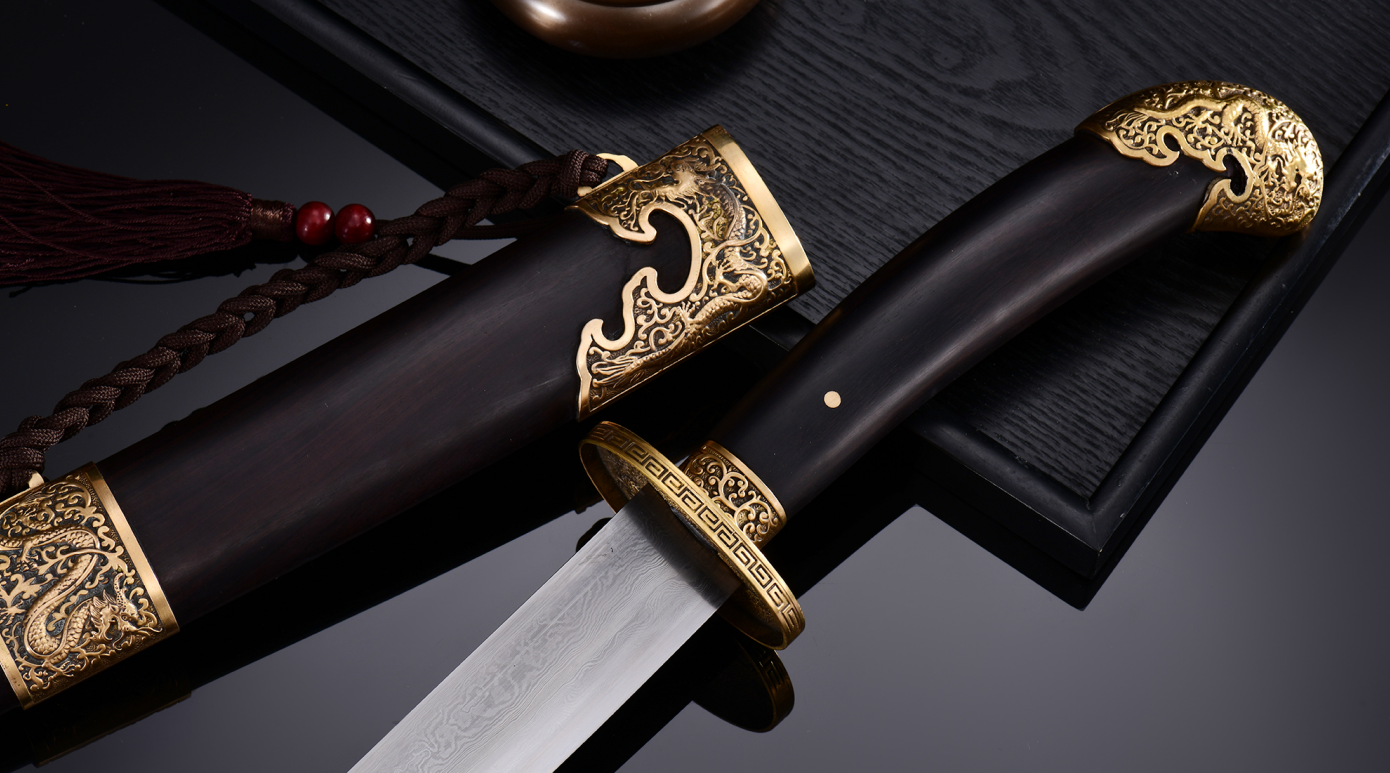 器物志】20寸黑檀木云龙清腰刀：非遗技艺下的清刀- 龙泉宝剑官方网站丨